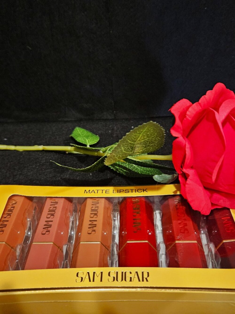Six Distinct Shades of Long-Lasting, Highly Pigmented Sam Sugar Matte Lipsticks
